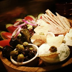 LS6 Cafe - Scrumptious fresh Greek Mezze Platter. (indredients may vary)