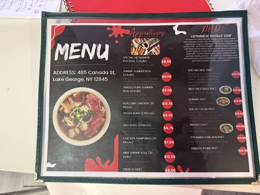 Menu photo 1 Oasis vietnamese restaurant Lake George, NY Menu photo 1 Oasis vietnamese restaurant Lake George, NY