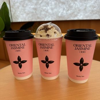 Molly Tea - Premium Jasmine Milk Tea, Snowy Jasmine Milk Tea, Premium Jasmine Milk Tea (left to right) - Bubble Tea Near Me - Sunnyvale, California Molly Tea - Premium Jasmine Milk Tea, Snowy Jasmine Milk Tea, Premium Jasmine Milk Tea (left to right) - Bubble Tea Near Me - Sunnyvale, California