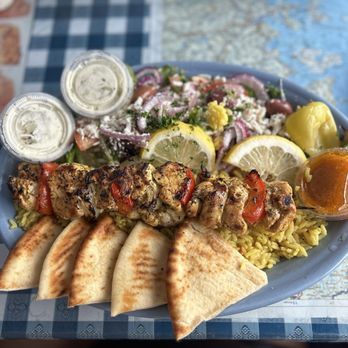 The Fat Greek - Chicken Kabob plate - Greek Near Me - Yucaipa, California The Fat Greek - Chicken Kabob plate - Greek Near Me - Yucaipa, California