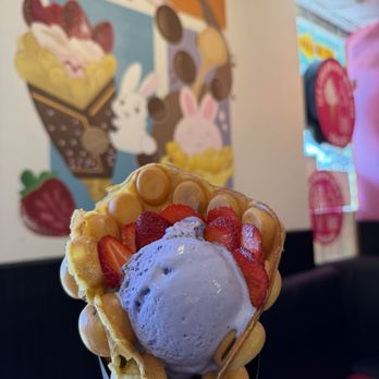 Ice Dream - Taro ice cream in Egg Puff - Bubble Tea Near Me - Sacramento, California Ice Dream - Taro ice cream in Egg Puff - Bubble Tea Near Me - Sacramento, California