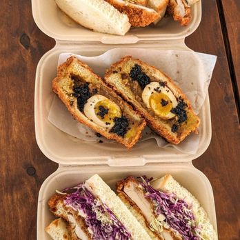 Tokyo Sando - Miso Katsu Sando with Pork, Tokyo Curry Pan Sando, Naka Sando | Instagram: @telephonesmoothie - Japanese Near Me - Portland, Oregon