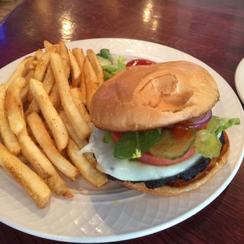 Tony's Diner - This is the Black Bean Burger with Provolone Cheese and French Fries!  Absolutely delicious especially for the money! - Diners Near Me - Minneapolis, Minnesota