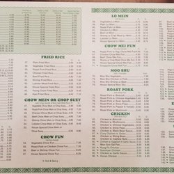 Menu page 1 - photo taken November 3, 2018