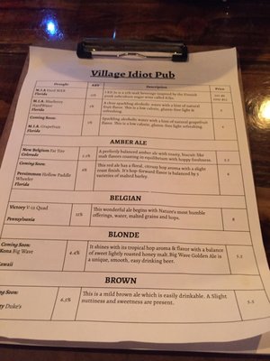 Menu photo 3 Village Idiot Pub Cocoa, FL