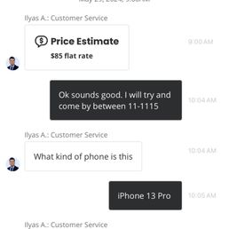 Initial quote, timestamps, timeline