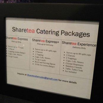 Sharetea - Catering packaging. Email below and request pricing - Bubble Tea Near Me - Hercules, California