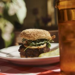 Old Chatham Country Store & Cafe - Meatloaf Sandwich! With dijon, mayo, fried onions, greens, and pickles