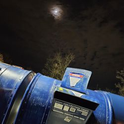 United States Postal Service - 1/19/2024 - Dropping some mail in the drive through by moonlight late night.