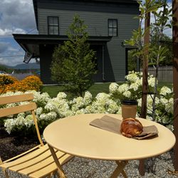 Table in the garden patio.