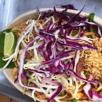 Crushcraft Thai Eats - Looks can be deceiving. This pad Thai looked so promising, but not delicious. Flavor overpowered by onion and fish sauce. - Thai Near Me - Dallas, Texas