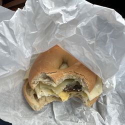 Dunkin' - Sausage egg on plain bagel with white cheddar