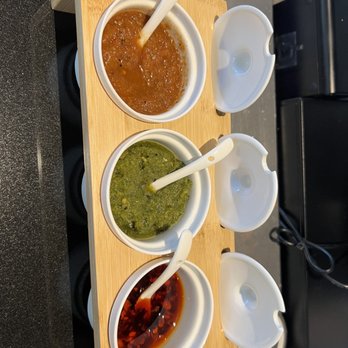 Hatch Cantina - three bowls of condiments - Bars Near Me - Seattle, Washington
