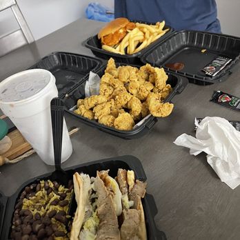 Chick’n Fun - Original gyro with rice and beans. 1lb gizzards. Chicken sandwich. - Seafood Near Me - Wesley Chapel, Florida Chick’n Fun - Original gyro with rice and beans. 1lb gizzards. Chicken sandwich. - Seafood Near Me - Wesley Chapel, Florida