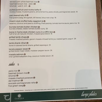 Chaska - Menu large plates - Indian Near Me - Cranston, Rhode Island