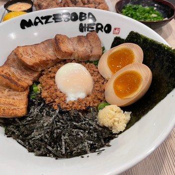 Mazesoba Hero - Champion Mazesoba + extra 2 pieces of chashu - Ramen Near Me - Walnut, California Mazesoba Hero - Champion Mazesoba + extra 2 pieces of chashu - Ramen Near Me - Walnut, California