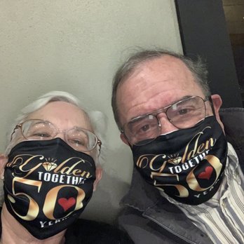 Bonefish Grill - The masks our friends got us to wear!  We're Golden now! LOL - Seafood Near Me - Jacksonville, Florida
