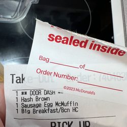 My order that was printed from CrapDonald's.