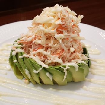 Aki Japanese Restaurant - Apple snowcrab salad in an avocado bowl - Sushi Bars Near Me - Covington, Louisiana Aki Japanese Restaurant - Apple snowcrab salad in an avocado bowl - Sushi Bars Near Me - Covington, Louisiana