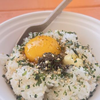 Kushi - This sushi rice amazing! Cured egg, with black truffle, cultured butter and furikake seasoning!! Bet!! - Japanese Near Me - Gainesville, Florida