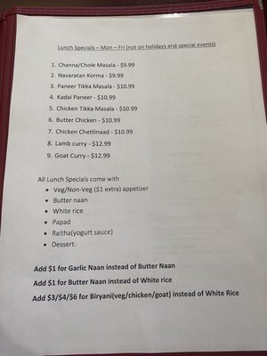 Menu photo 2 Tabla Indian Restaurant Charlotte, NC Menu photo 2 Tabla Indian Restaurant Charlotte, NC