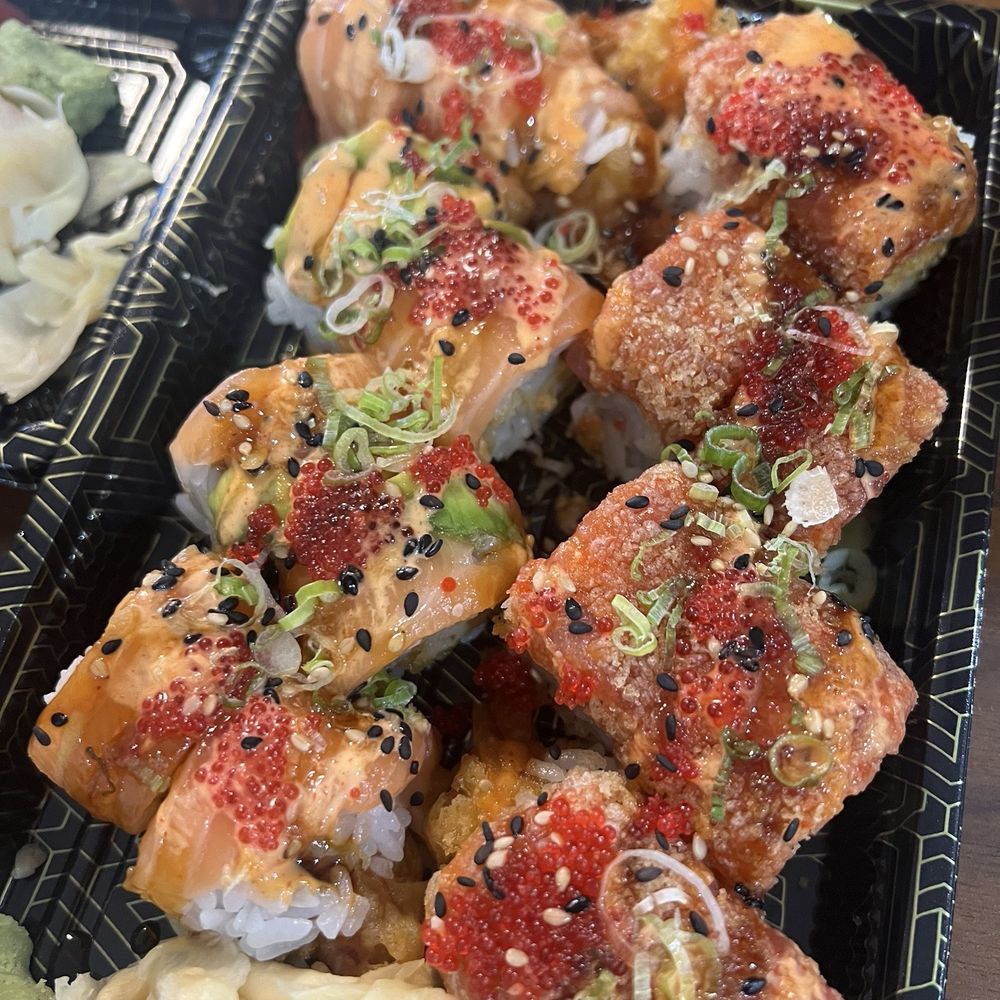 Wisp Express - Salmon Lover Special Roll and McQueen Special Roll - Food Trucks Near Me - Jersey City, New Jersey Wisp Express - Salmon Lover Special Roll and McQueen Special Roll - Food Trucks Near Me - Jersey City, New Jersey
