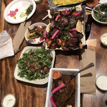 Mazra - Lamb Shank Plate Rotisserie Chicken Plate Kebab Pack Deluxe Tabbouleh Salad House Pickles Basmati Rice - Middle Eastern Near Me - San Bruno, California