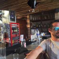Lobo de Mar Hostel - Alex enjoying bar!