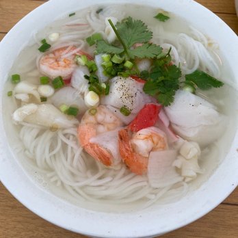 Kien Giang Pho - a bowl of soup with shrimp and noodles - Vietnamese Near Me - Sechelt, British Columbia