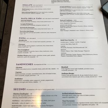 Andiamo Gate A-30 - Menu where is the really enticing pasta??? - Italian Near Me - Romulus, Michigan