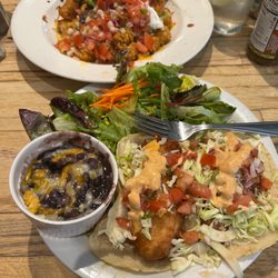 Trailside Cafe & Beer Garden - Fish tacos and tater tot nachos