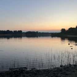 Stanley Community Park - Sunset over lake