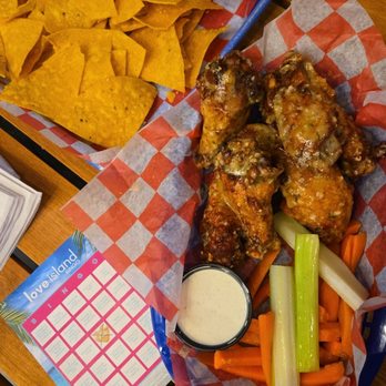 Tipsy Pickle - Three Amigos Dips & Chips. Garlic Parmesean Wings - Bars Near Me - Charlotte, North Carolina Tipsy Pickle - Three Amigos Dips & Chips. Garlic Parmesean Wings - Bars Near Me - Charlotte, North Carolina