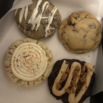 Crave Cookies - A 4 pack, my fav was the Oreo stuffed cookie. Chocolate chip deliciousness! - Desserts Near Me - Spokane, Washington