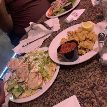 Black Pelican - Mediterranean salad with a Barbie of shrimp and calamari - Seafood Near Me - Kitty Hawk, North Carolina