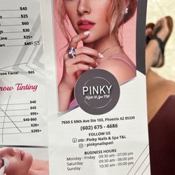 Pinky Nails & Spa T&L - Menu