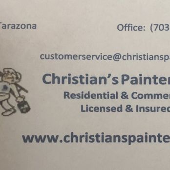 Christian's Painters - His Business Card; but I believe he is changing his Company name - Painters Near Me