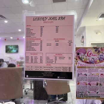 Luxury Nail Spa - Pricing Sheet - Nail Salons Near Me - Tracy, California