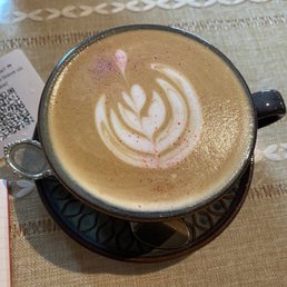 Caramel latte. It was Valentines Day so they put some edible pink glitter in the coffee