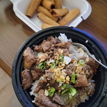 Tambayan Filipino - Pork adobo "plate" that was just a bowl and separate order of lumpias. - Food Trucks Near Me - Phoenix, Arizona