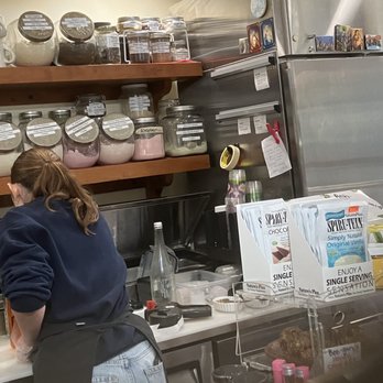 Tonic Juice & Remedy - Mixing the magical potions.... I mean, smoothies. Highly recommend the blueberry one! - Juice Bars & Smoothies Near Me - Langley, Washington