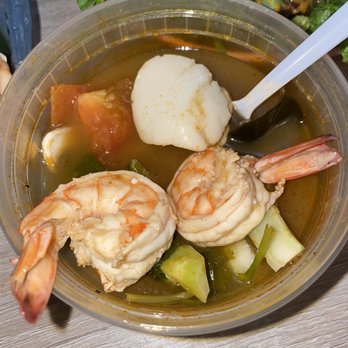 KanaHashi - Lemongrass Seafood Soup - $9 (16oz) - 2 shrimp and 1 piece scallop  Disappointed - Japanese Near Me - Brooklyn, New York