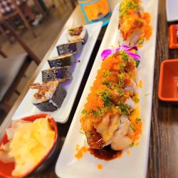 Sapporo Sushi - Salmon skin (L) and Hummingbird (R).