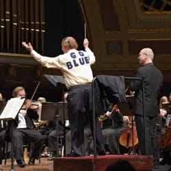 Ann Arbor Symphony Orchestra - Jim Irwin, winner of Pursuit of the Podium leading the orchestra in The Victors. (Go Blue!)