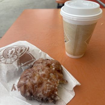 Doughnut Hut - Apple Fritter and Medium Hot Coffee - Donuts Near Me - Burbank, California Doughnut Hut - Apple Fritter and Medium Hot Coffee - Donuts Near Me - Burbank, California