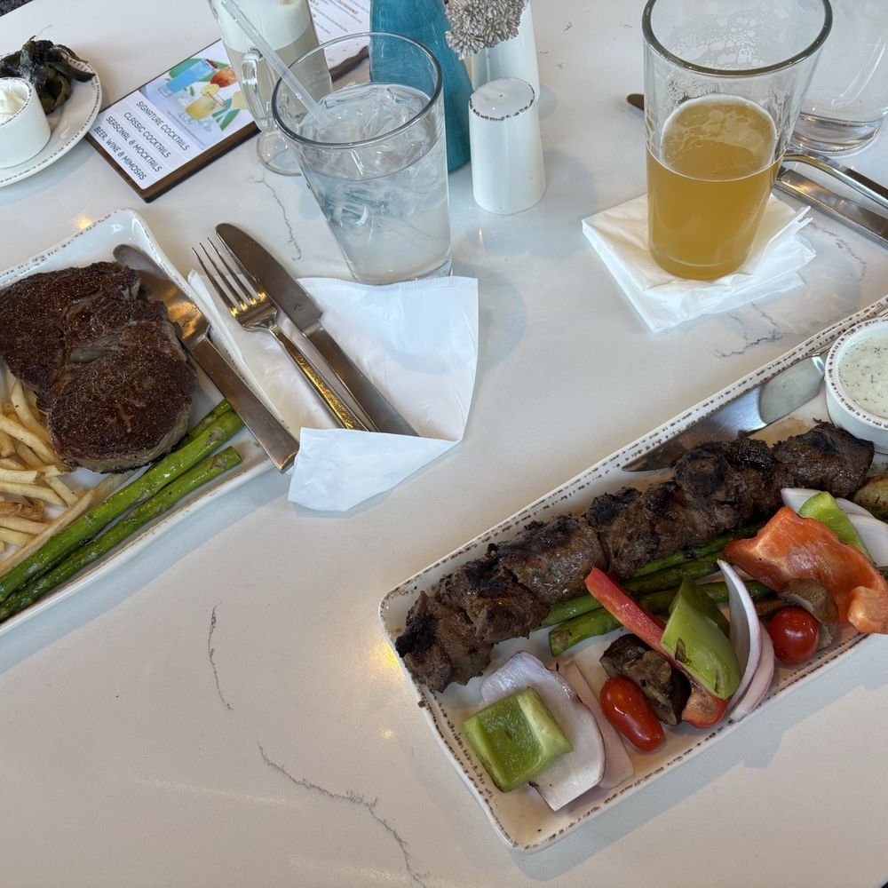 Tula's Kitchen - Steak and fries on the left, beef kabob on the right! - New American Near Me - Albuquerque, New Mexico Tula's Kitchen - Steak and fries on the left, beef kabob on the right! - New American Near Me - Albuquerque, New Mexico