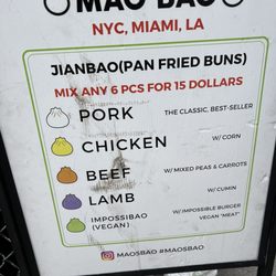 Mao’s Bao - Meni