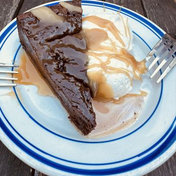 The Floridian - Gluten Free Flourless Brownie w/ caramel drizzle and whip cream - Southern Near Me - Saint Augustine, Florida The Floridian - Gluten Free Flourless Brownie w/ caramel drizzle and whip cream - Southern Near Me - Saint Augustine, Florida