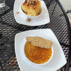 Purple Onion - Creme brulee and white chocolate bread pudding
