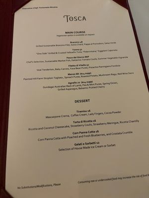 Menu photo 3 Ristorante TOSCA Washington, DC, DC Menu photo 3 Ristorante TOSCA Washington, DC, DC